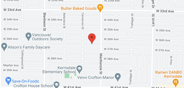 map of 2956 W 36TH AVENUE